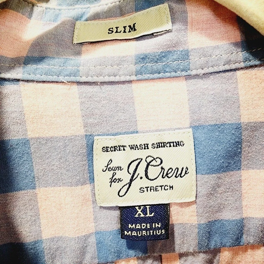 J. CREW men's Plaid Button Down Long Sleeves Shirt Size L